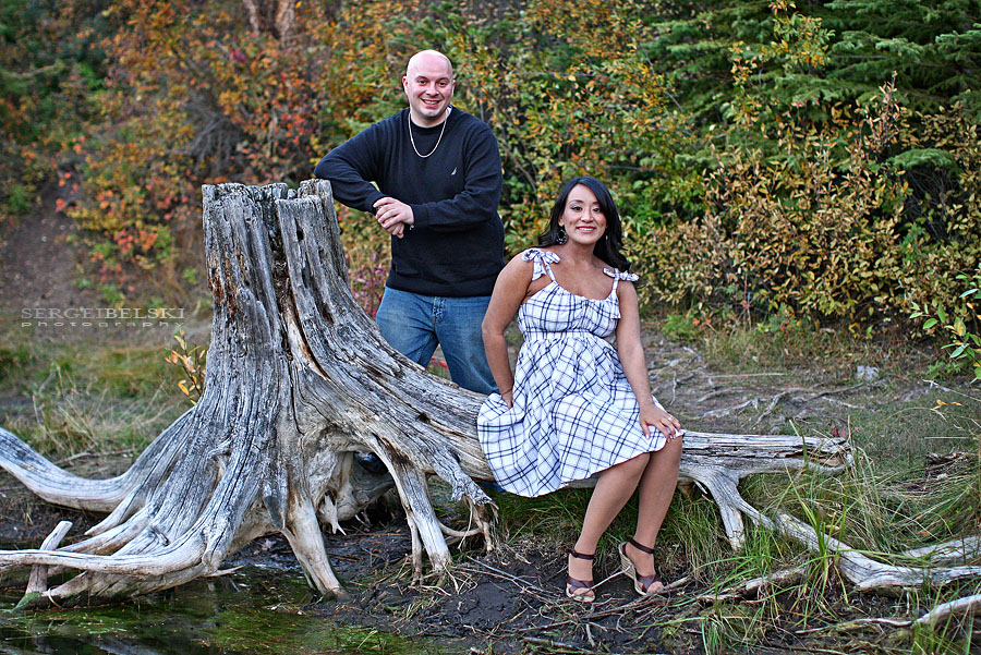 calgary wedding photographer engagement photo shoot  in banff