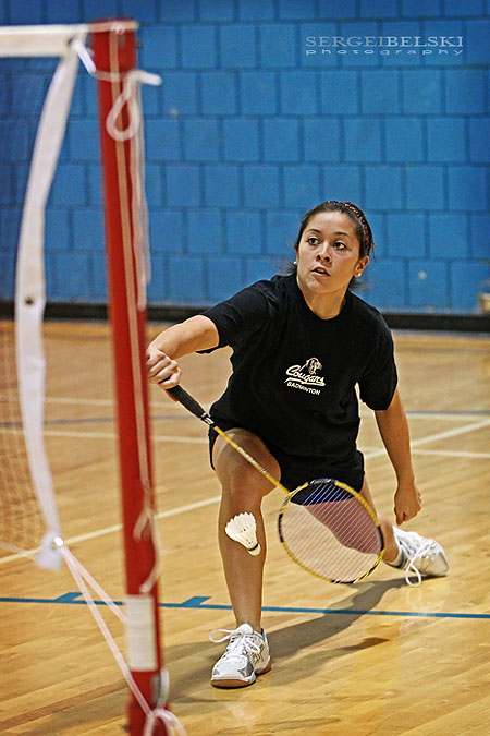 calgary sports photographer mount royal university badminton photo