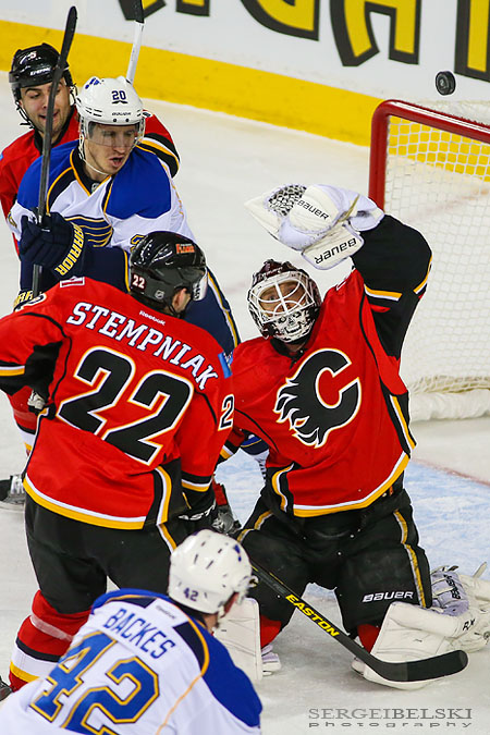 nhl hockey calgary flames vs st. louis blues sergei belski photo