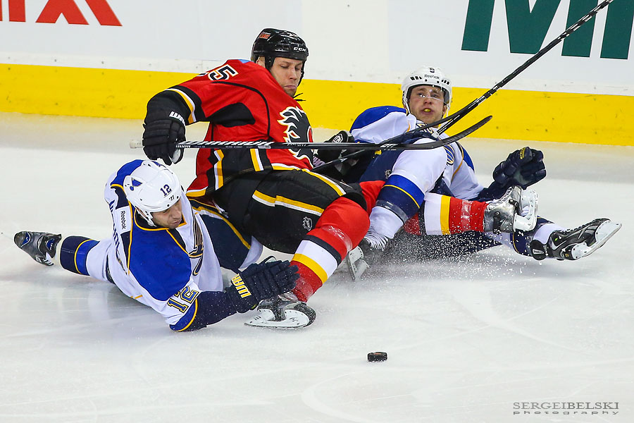 nhl hockey calgary flames vs st. louis blues sergei belski photo