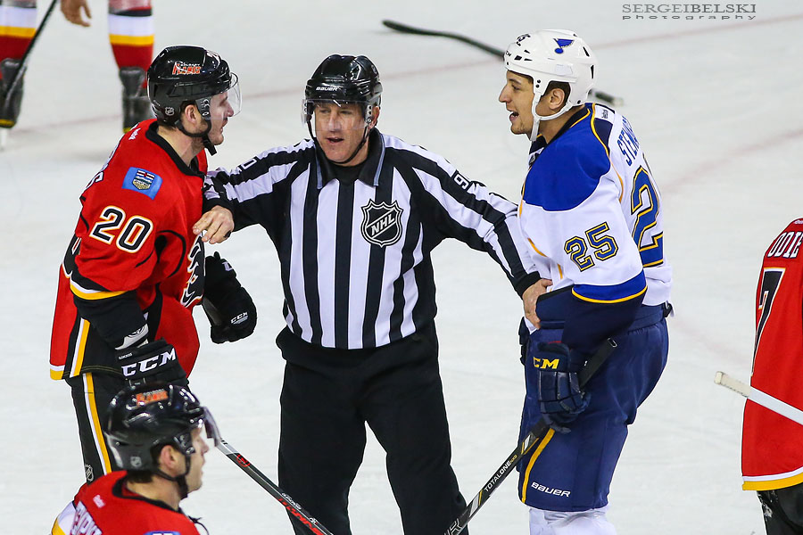 nhl hockey calgary flames vs st. louis blues sergei belski photo