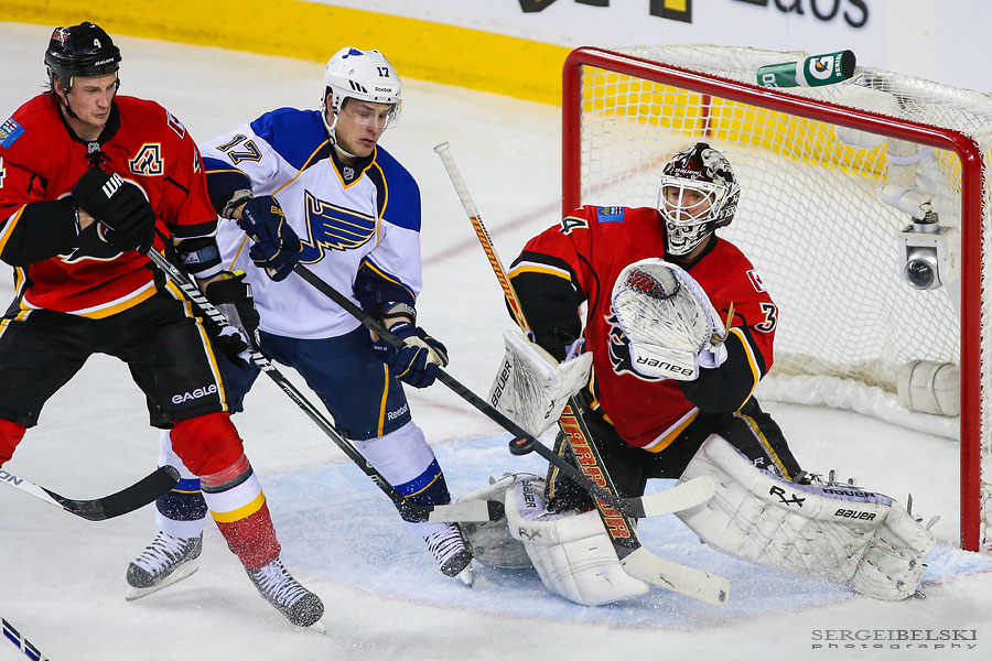 nhl hockey calgary flames vs st. louis blues sergei belski photo
