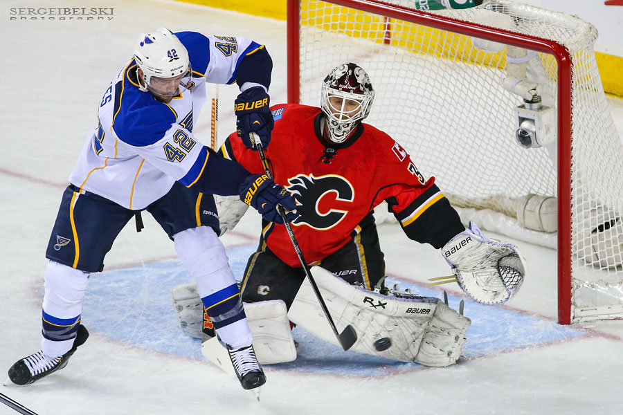 nhl hockey calgary flames vs st. louis blues sergei belski photo