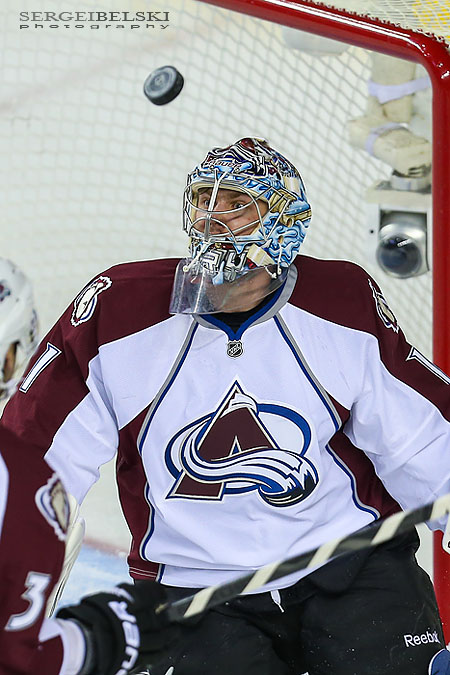 nhl hockey calgary flames vs colorado avalanche sergei belski photo