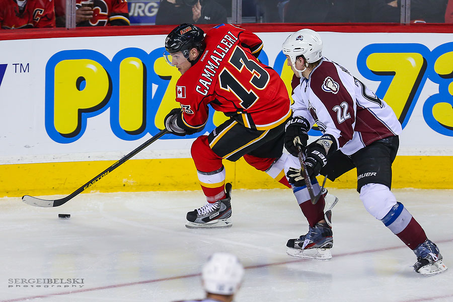 nhl hockey calgary flames vs colorado avalanche sergei belski photo
