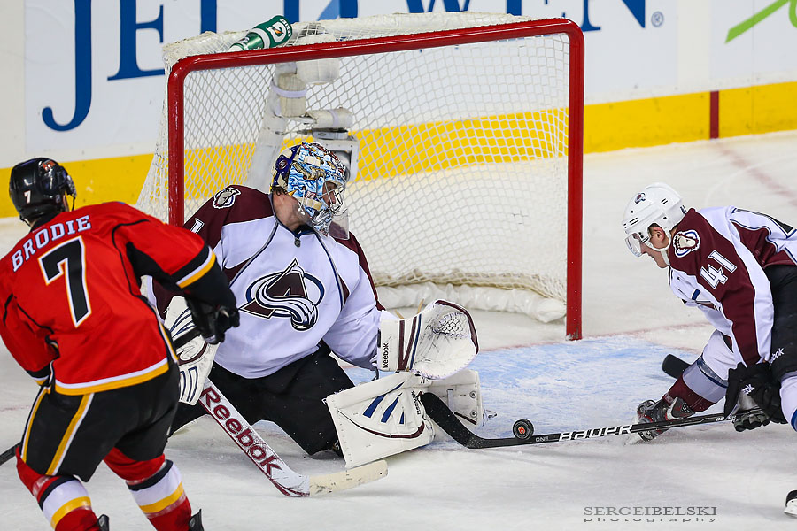 nhl hockey calgary flames vs colorado avalanche sergei belski photo