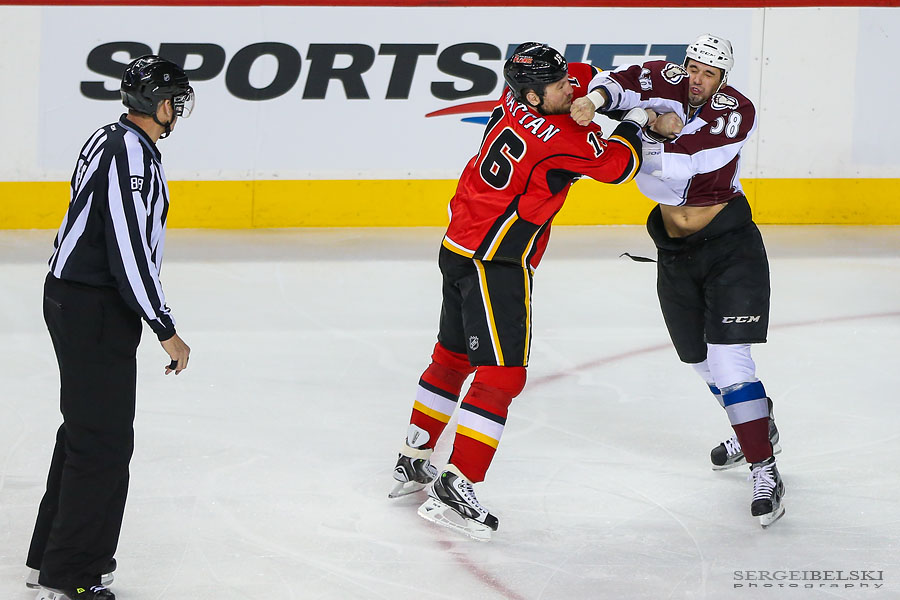 nhl hockey calgary flames vs colorado avalanche sergei belski photo