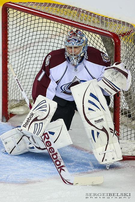 nhl hockey calgary flames vs colorado avalanche sergei belski photo