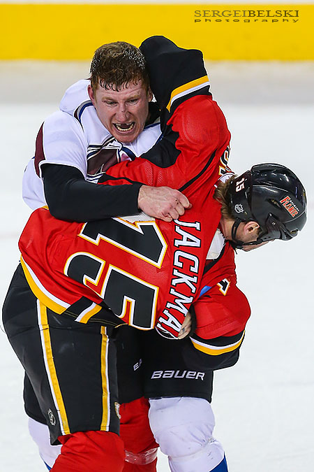 nhl hockey calgary flames vs colorado avalanche sergei belski photo