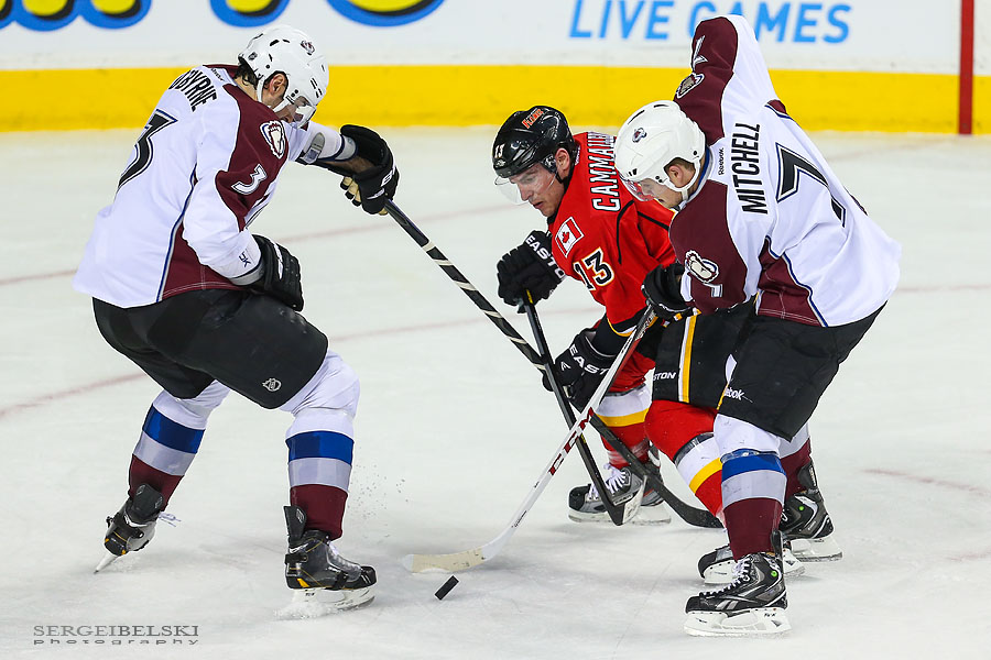 nhl hockey calgary flames vs colorado avalanche sergei belski photo