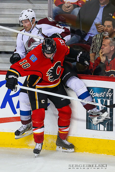 nhl hockey calgary flames vs colorado avalanche sergei belski photo