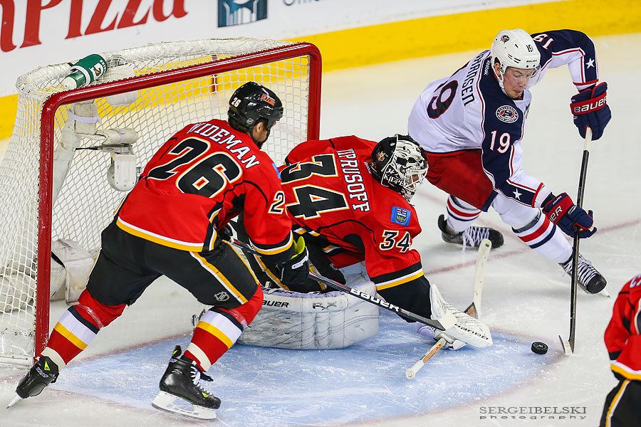 nhl hockey calgary flames vs columbus blue jackets sergei belski photo