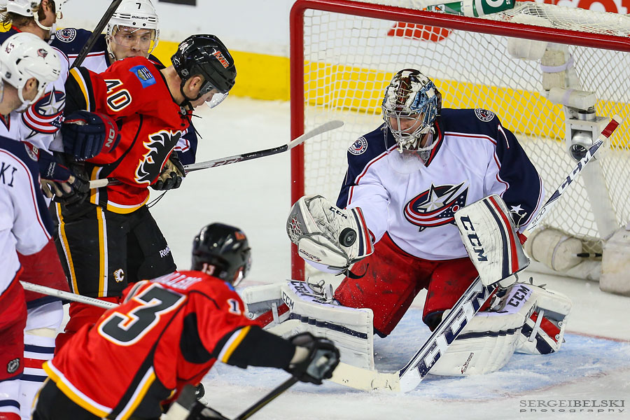 nhl hockey calgary flames vs columbus blue jackets sergei belski photo