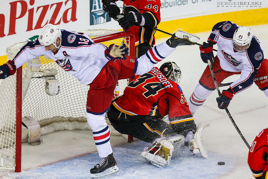 nhl hockey calgary flames vs columbus blue jackets sergei belski photo