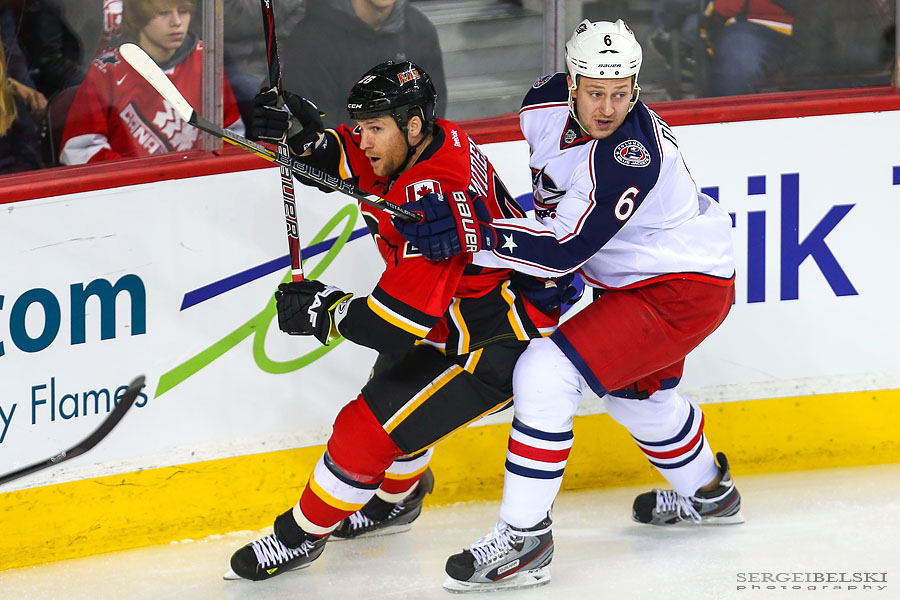 nhl hockey calgary flames vs columbus blue jackets sergei belski photo