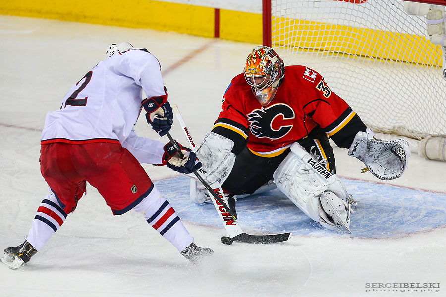 nhl hockey calgary flames vs columbus blue jackets sergei belski photo