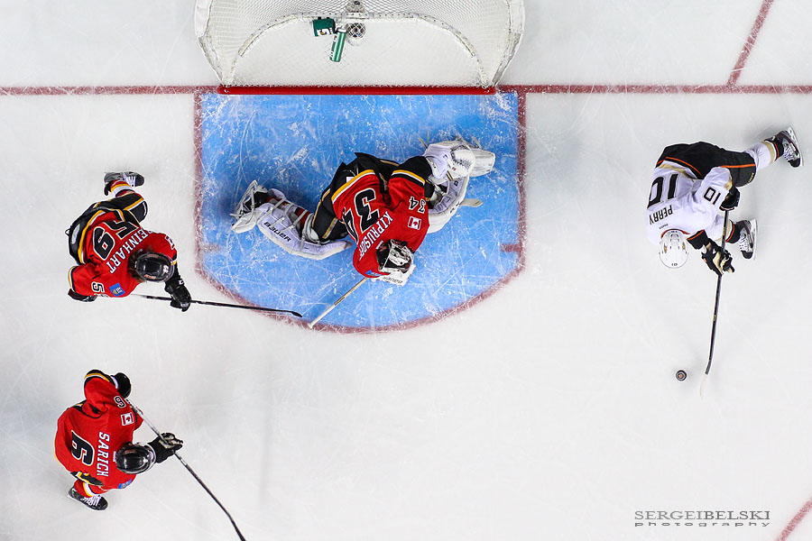 nhl hockey calgary flames vs anaheim ducks sergei belski photo