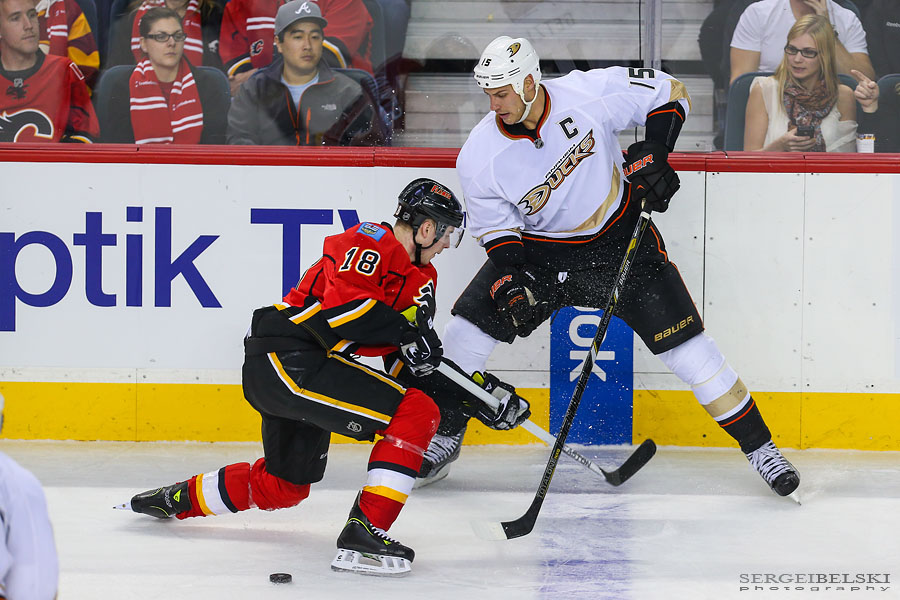 nhl hockey calgary flames vs anaheim ducks sergei belski photo