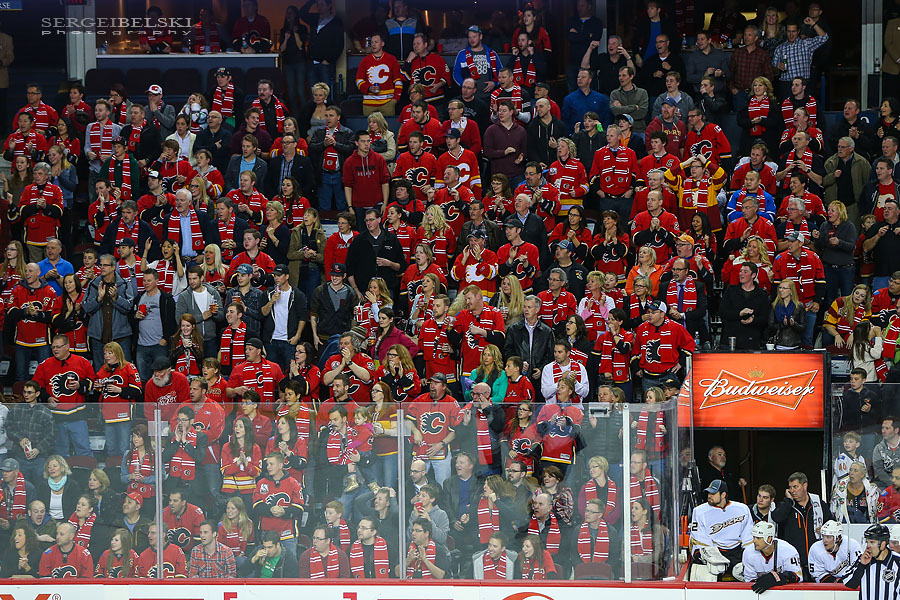 nhl hockey calgary flames vs anaheim ducks sergei belski photo