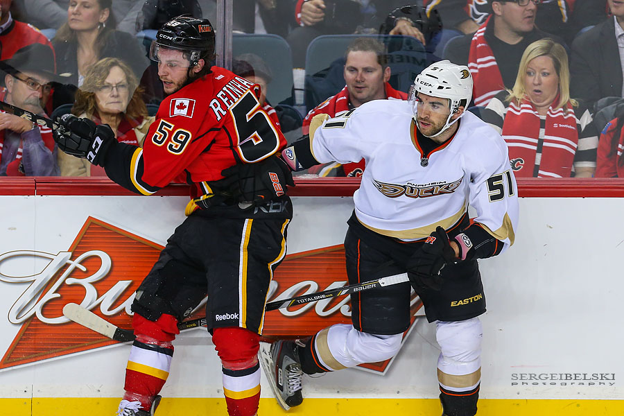 nhl hockey calgary flames vs anaheim ducks sergei belski photo