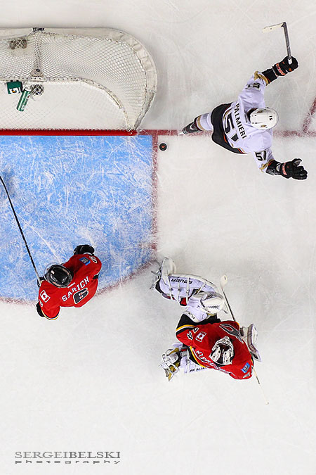 nhl hockey calgary flames vs anaheim ducks sergei belski photo