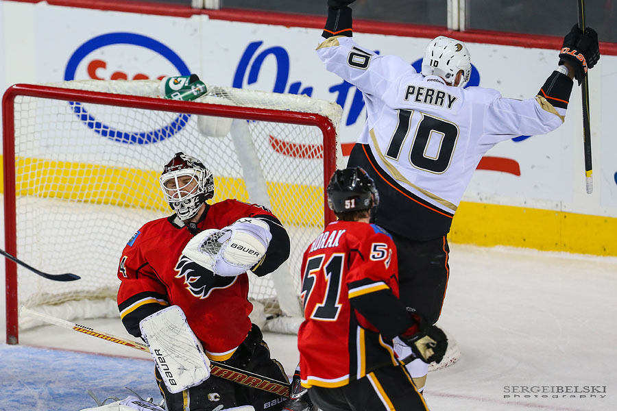 nhl hockey calgary flames vs anaheim ducks sergei belski photo