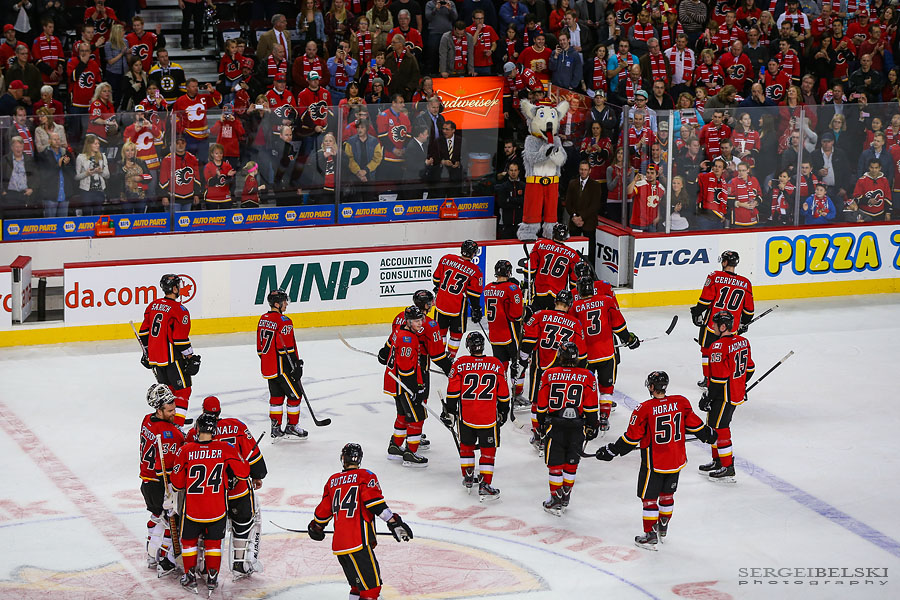 nhl hockey calgary flames vs anaheim ducks sergei belski photo