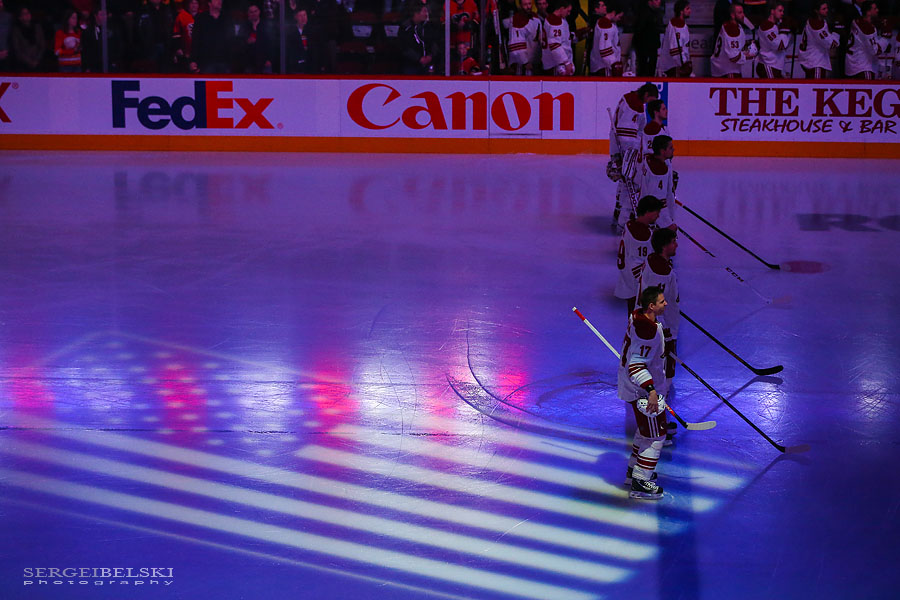 nhl hockey calgary flames vs phoenix coyotes sergei belski photo