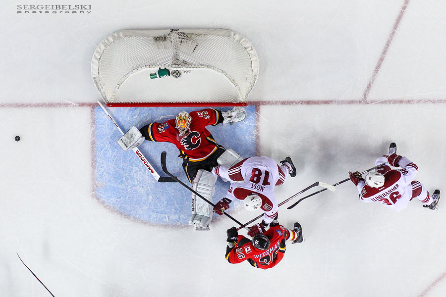 nhl hockey calgary flames vs phoenix coyotes sergei belski photo