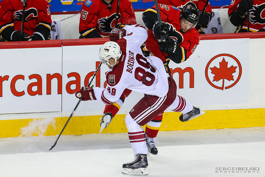 nhl hockey calgary flames vs phoenix coyotes sergei belski photo