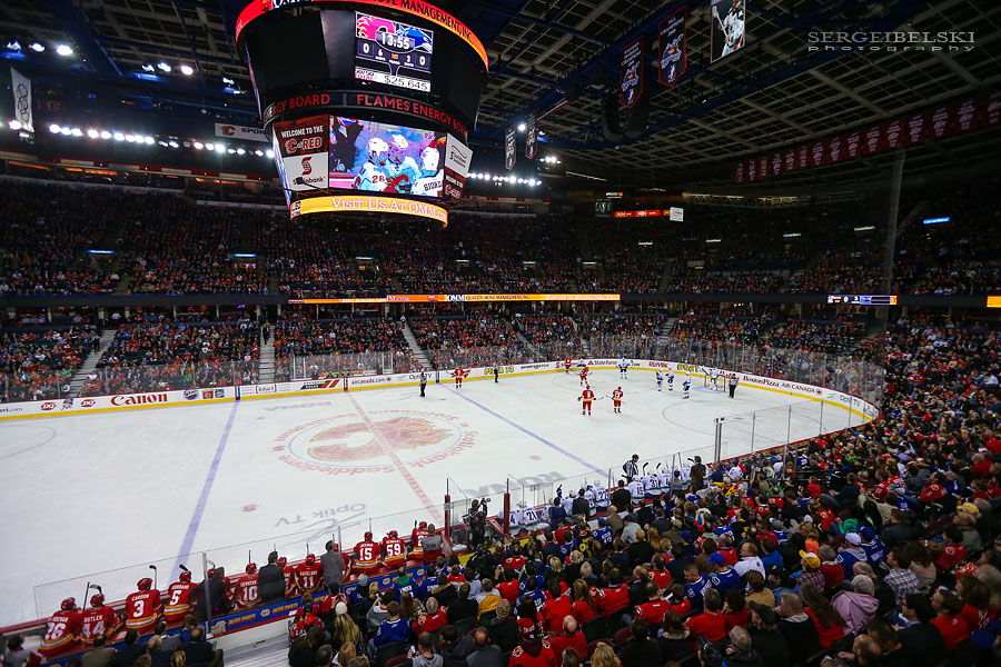 nhl hockey calgary flames vs vancouver canucks sergei belski photo