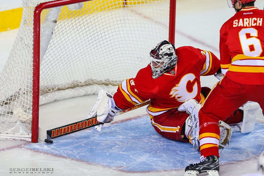 nhl hockey calgary flames vs vancouver canucks sergei belski photo