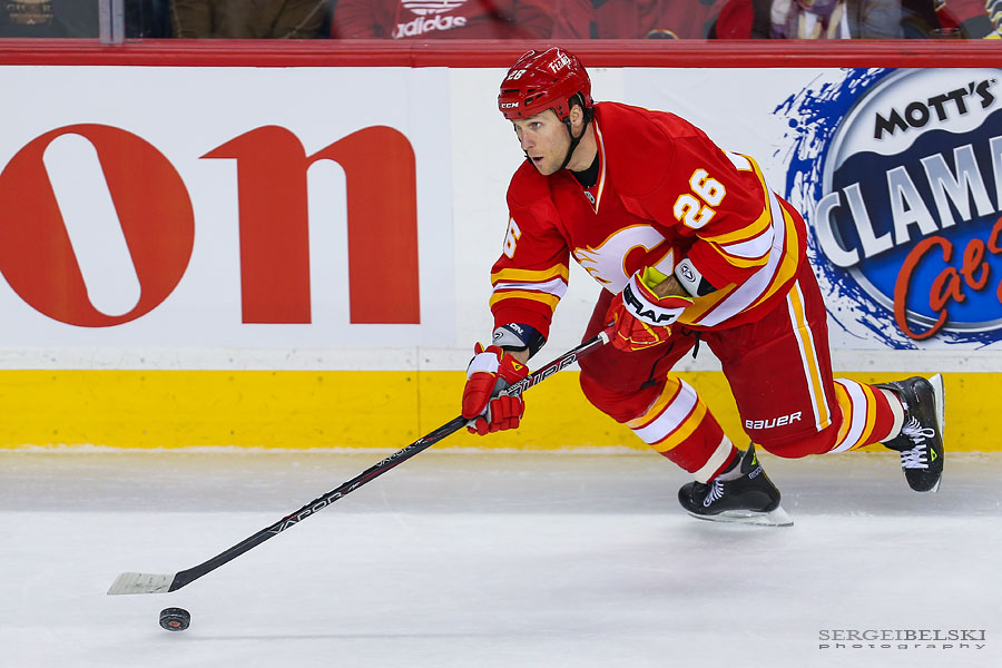 nhl hockey calgary flames vs vancouver canucks sergei belski photo