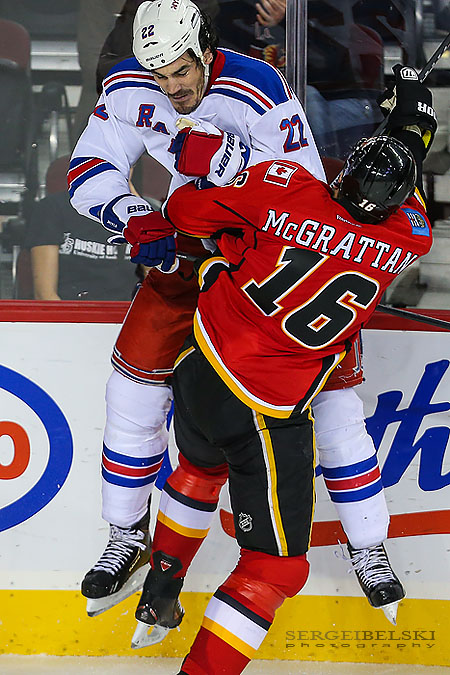 nhl hockey calgary flames vs new york rangers sergei belski photo