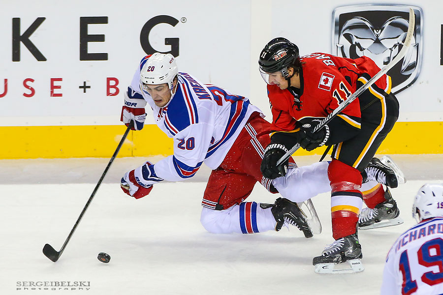 nhl hockey calgary flames vs new york rangers sergei belski photo
