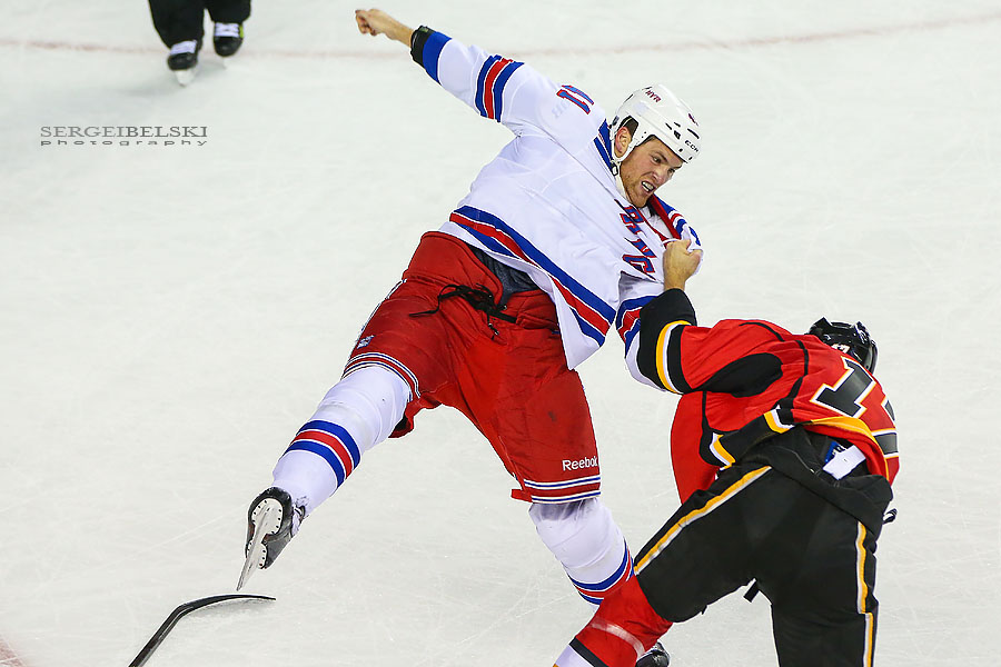 nhl hockey calgary flames vs new york rangers sergei belski photo