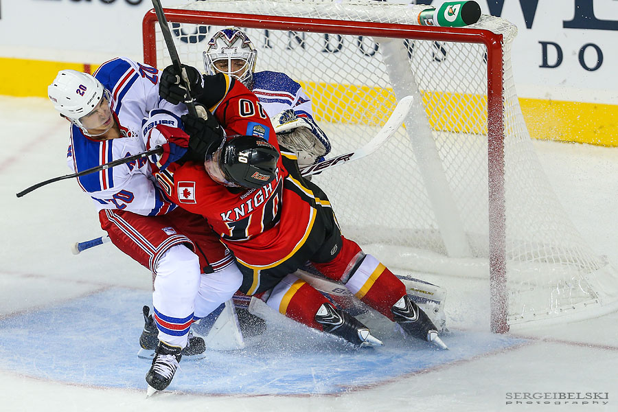 nhl hockey calgary flames vs new york rangers sergei belski photo