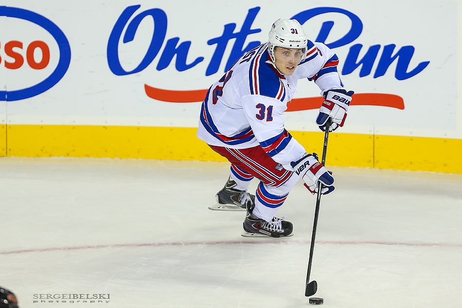 nhl hockey calgary flames vs new york rangers sergei belski photo