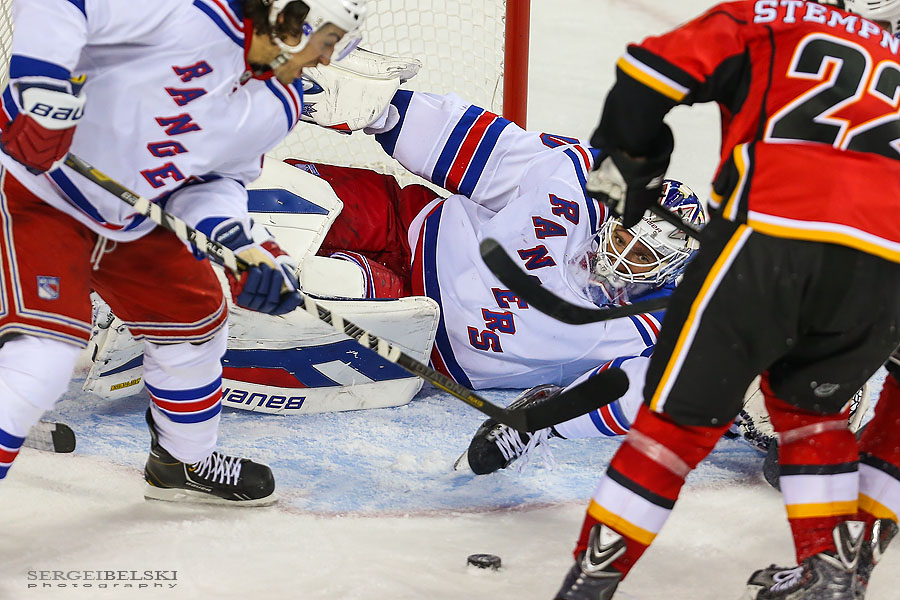 nhl hockey calgary flames vs new york rangers sergei belski photo