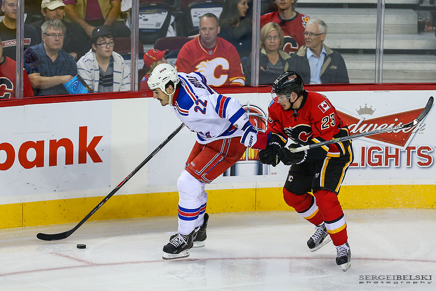 nhl hockey calgary flames vs new york rangers sergei belski photo