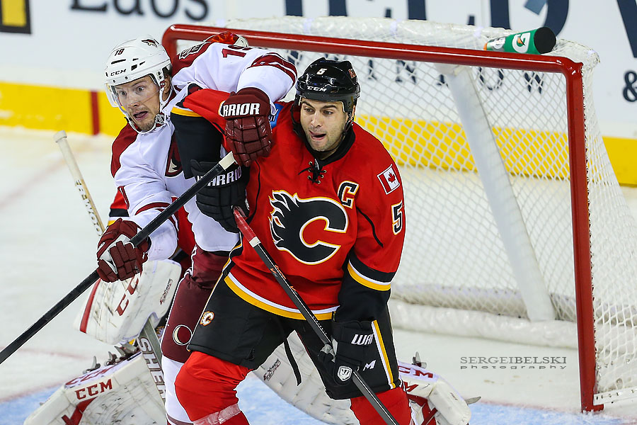 nhl hockey calgary flames vs phoenix coyotes sergei belski photo