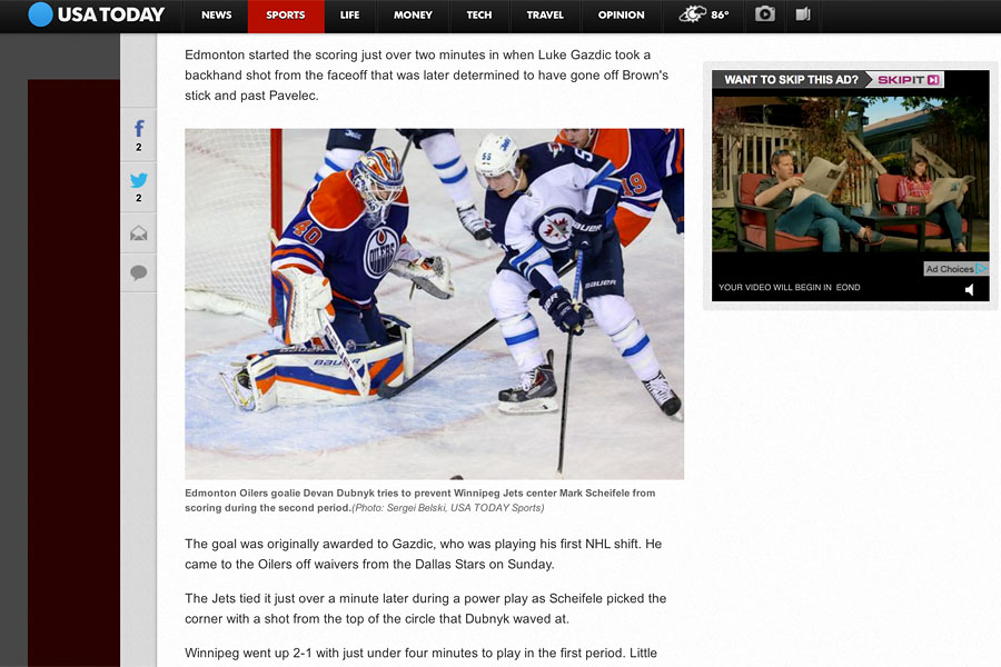 nhl hockey edmonton oilers vs winnipeg jets sergei belski photo