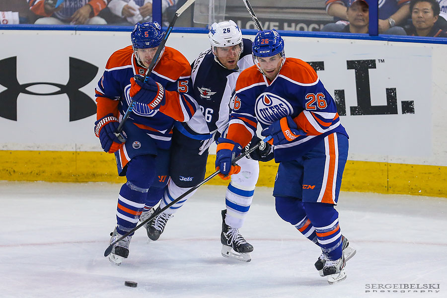nhl hockey edmonton oilers vs winnipeg jets sergei belski photo