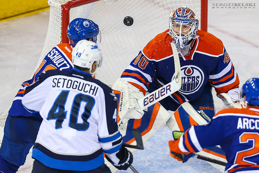 nhl hockey edmonton oilers vs winnipeg jets sergei belski photo