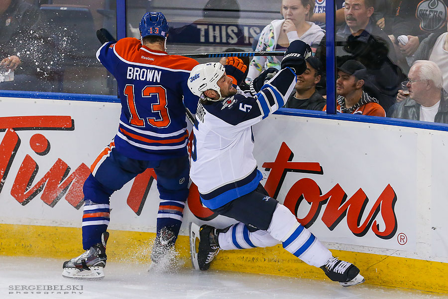 nhl hockey edmonton oilers vs winnipeg jets sergei belski photo