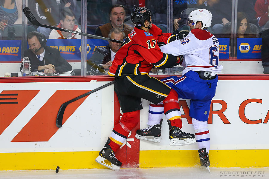 nhl hockey calgary flames vs montreal canadiens sergei belski photo
