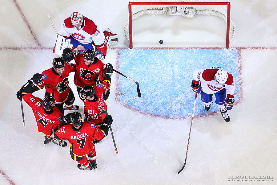 nhl hockey calgary flames vs montreal canadiens sergei belski photo