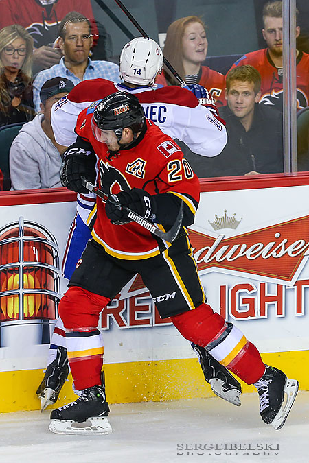 nhl hockey calgary flames vs montreal canadiens sergei belski photo
