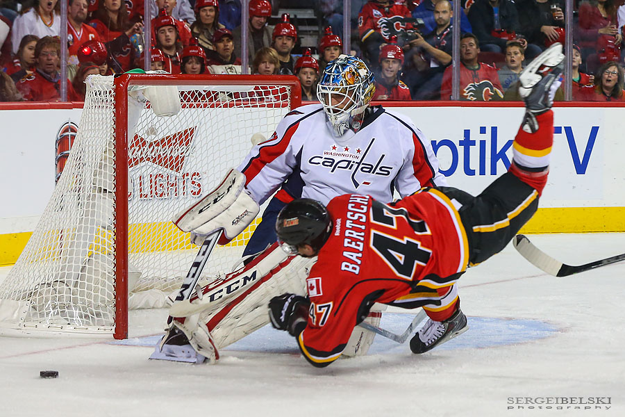 nhl hockey calgary flames vs washington capitals sergei belski photo