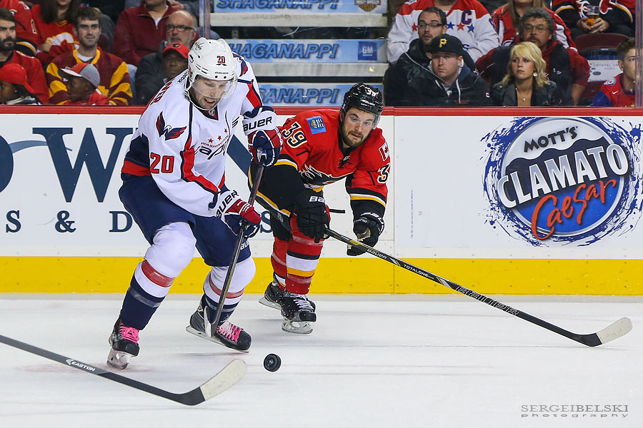 nhl hockey calgary flames vs washington capitals sergei belski photo